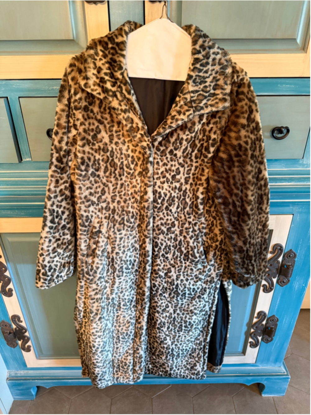 Women's Jolt Leopard Print Faux Fur Coat XS Cheetah vintage vibe, boho